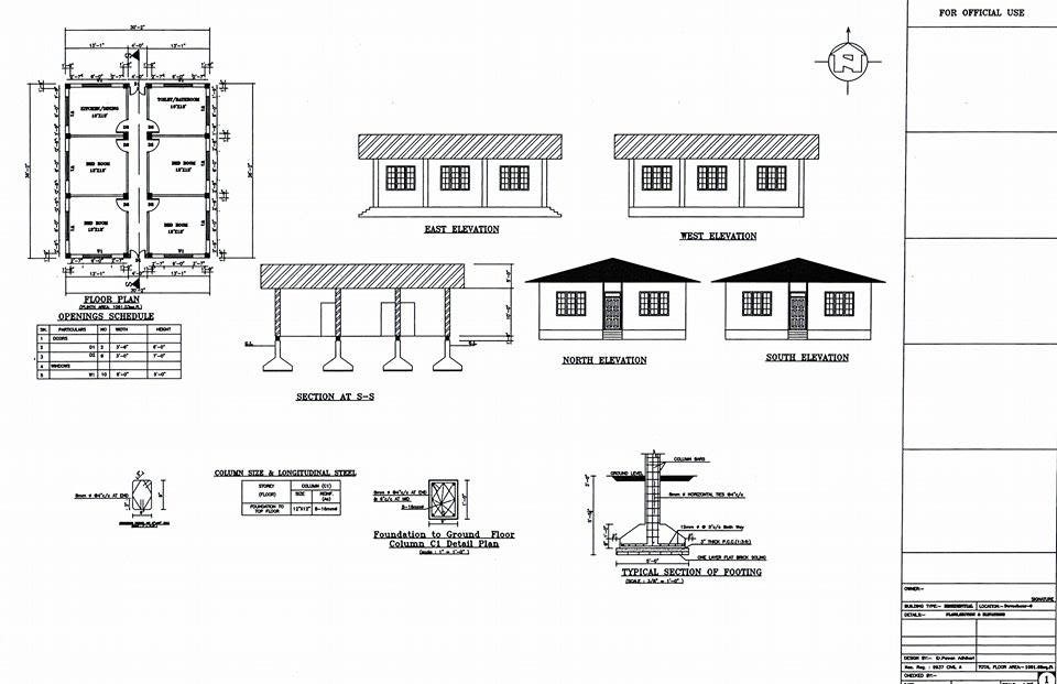 Bauplan für das Haus in Nepal